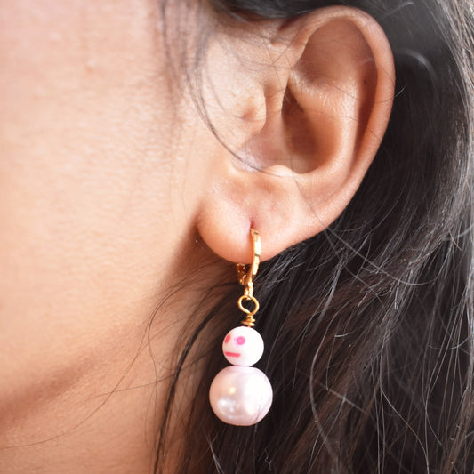 Pink, In my feelings earrings, Huggie Earrings, Pink Statement Earrings, Statement Earrings | by lovedbynlanla